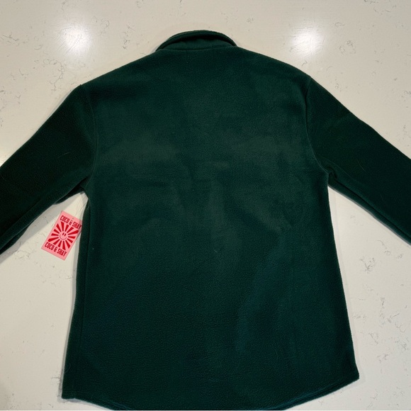 Coco & Shay Green Fleece Boyfriend Button Up Shirt Jacket Shacket Casual Sz S - Picture 4 of 7